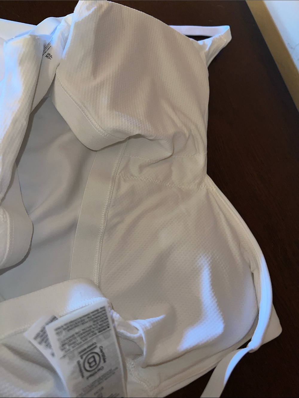 Athleta Elation V Neck Long Line Sports Bra Cup A-C white - Picture 9 of 9
